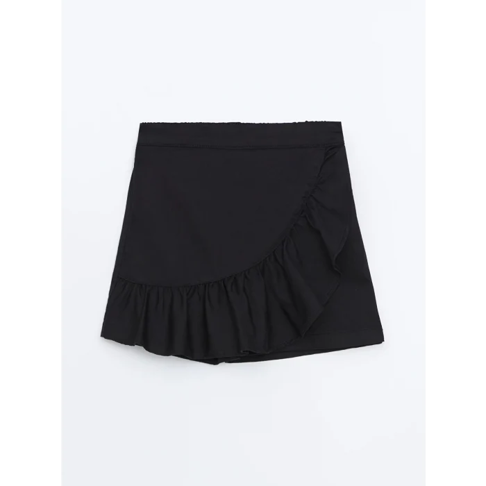 LCW Kids SİYAH Beli Lastikli Kız Çocuk Şort Etek
