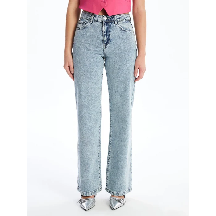 LCW Jeans İNDİGO Wideleg Kadın Jean Pantolon
