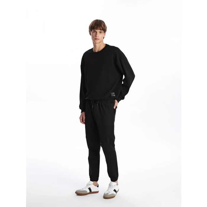 XSIDE SİYAH Standart Kalıp Gabardin Erkek Jogger Pantolon