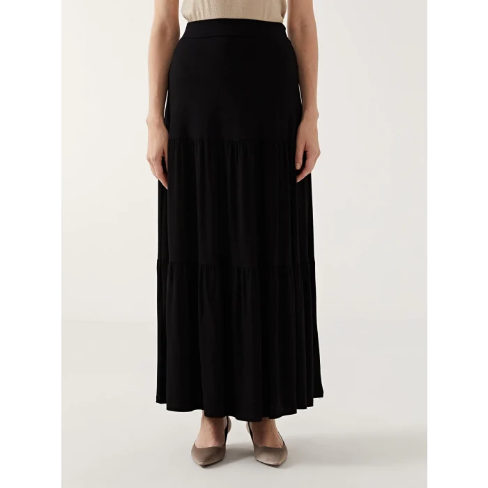 LCW Grace SİYAH Beli Lastikli A Kesim Kadın Etek