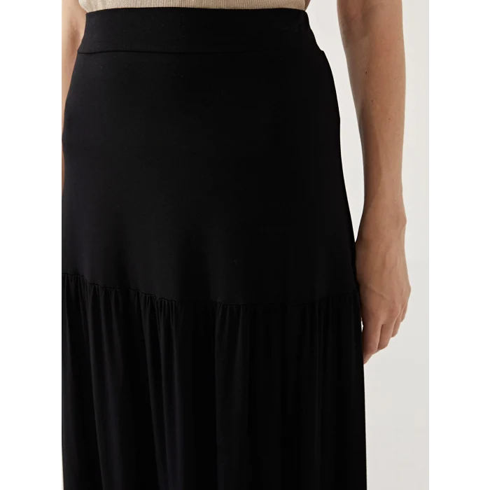 LCW Grace SİYAH Beli Lastikli A Kesim Kadın Etek