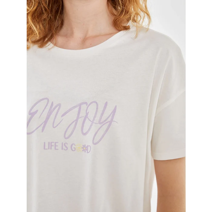 LCW Young LİLA Bisiklet Yaka Baskılı Kadın Pijama Takımı