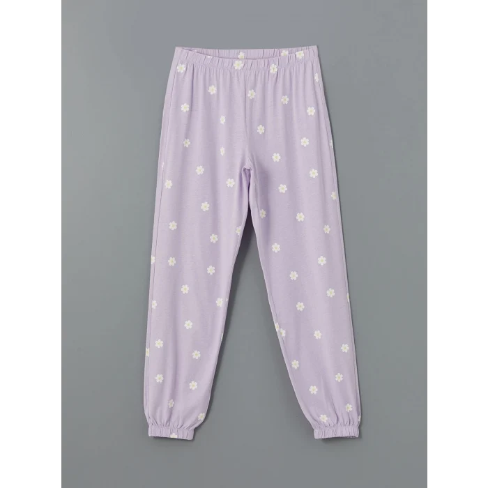 LCW Young LİLA Bisiklet Yaka Baskılı Kadın Pijama Takımı