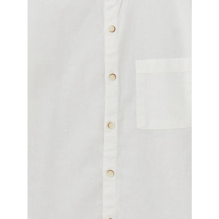 LCW Kids BEYAZ Hakim Yaka Keten Karışımlı Erkek Çocuk Gömlek