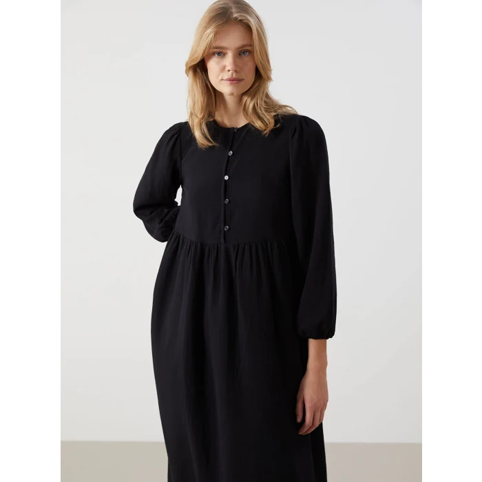 LCW Modest SİYAH Bisiklet Yaka Kadın Elbise