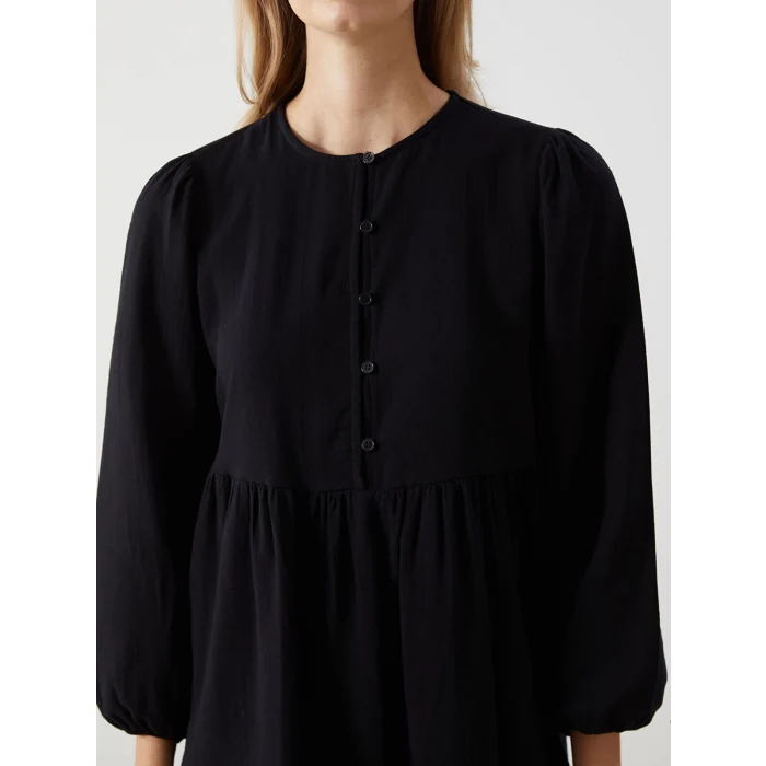 LCW Modest SİYAH Bisiklet Yaka Kadın Elbise