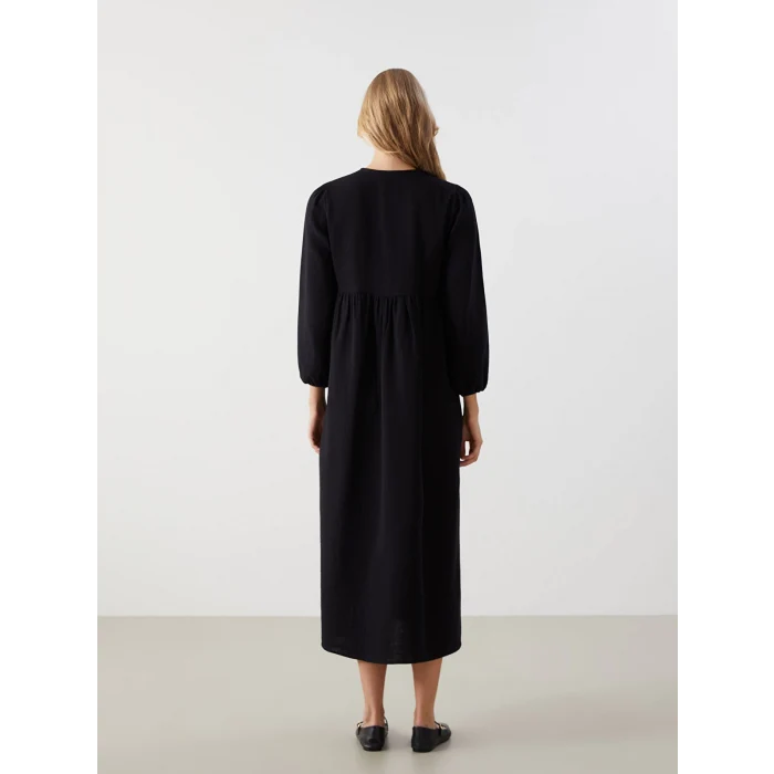 LCW Modest SİYAH Bisiklet Yaka Kadın Elbise