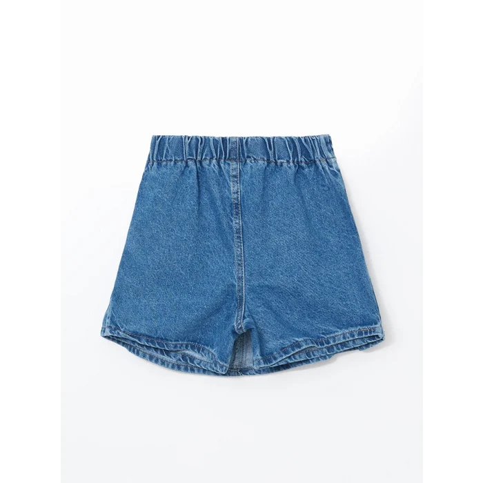 LCW Kids İNDİGO Beli Lastikli Kız Çocuk Jean Şort Etek