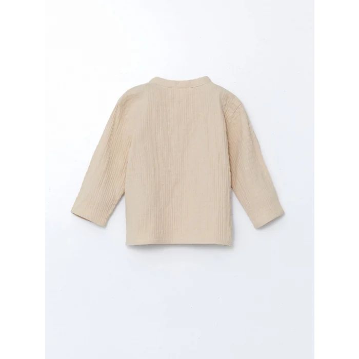 LCW baby BEJ Hakim Yaka Erkek Bebek Gömlek ve Pantolon 2li