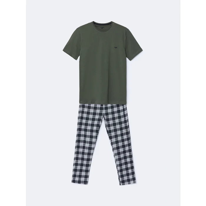 LC WAIKIKI YEŞİL Standart Kalıp Erkek Pijama Takımı