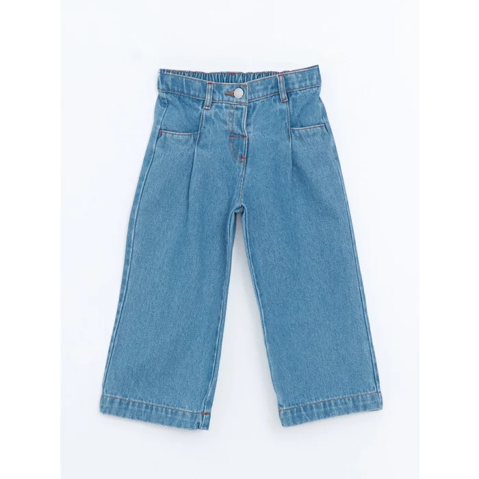 LCW Kids İNDİGO Beli Lastikli Kız Çocuk Jean Pantolon