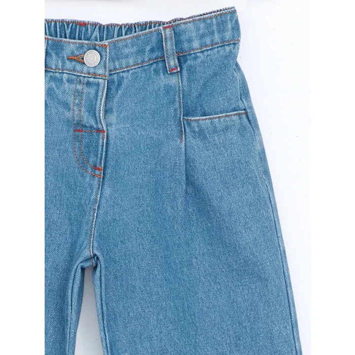 LCW Kids İNDİGO Beli Lastikli Kız Çocuk Jean Pantolon