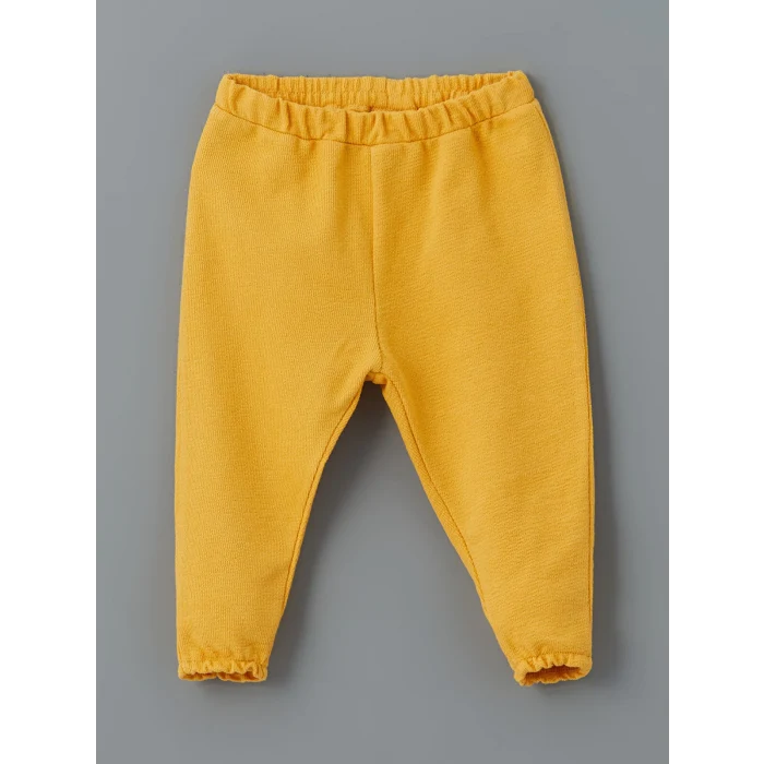 LCW baby EKRU Bisiklet Yaka Çiçekli Kız Bebek Bluz ve Tayt 2li