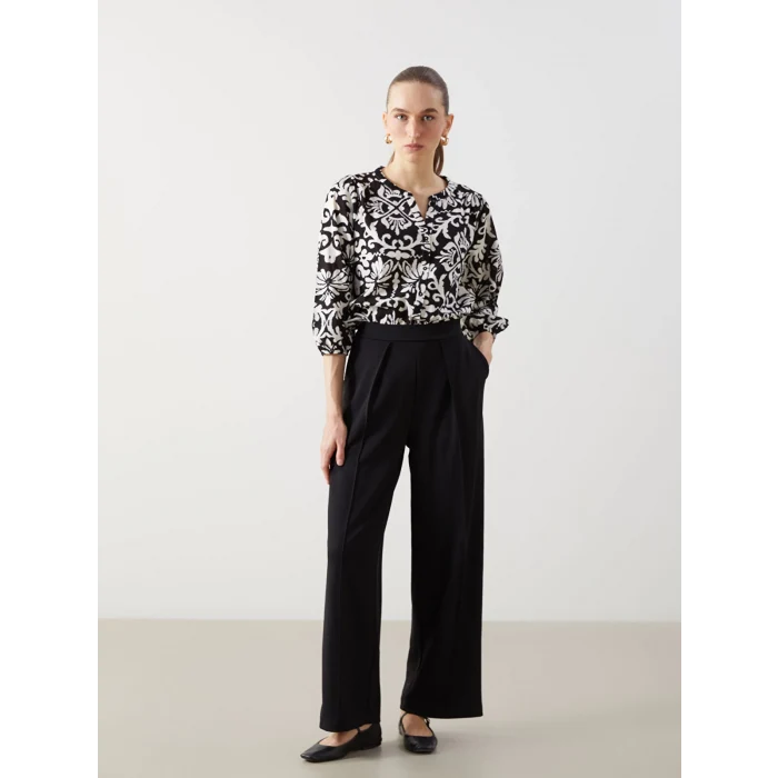 LCWAIKIKI Classic SİYAH Loose Fit Geniş Paça Kadın Pantolon