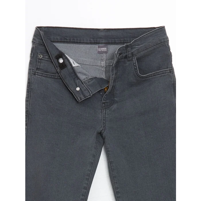 LCW Kids GRİ Beli Ayarlanabilir Lastikli Erkek Çocuk Jean Pantolon