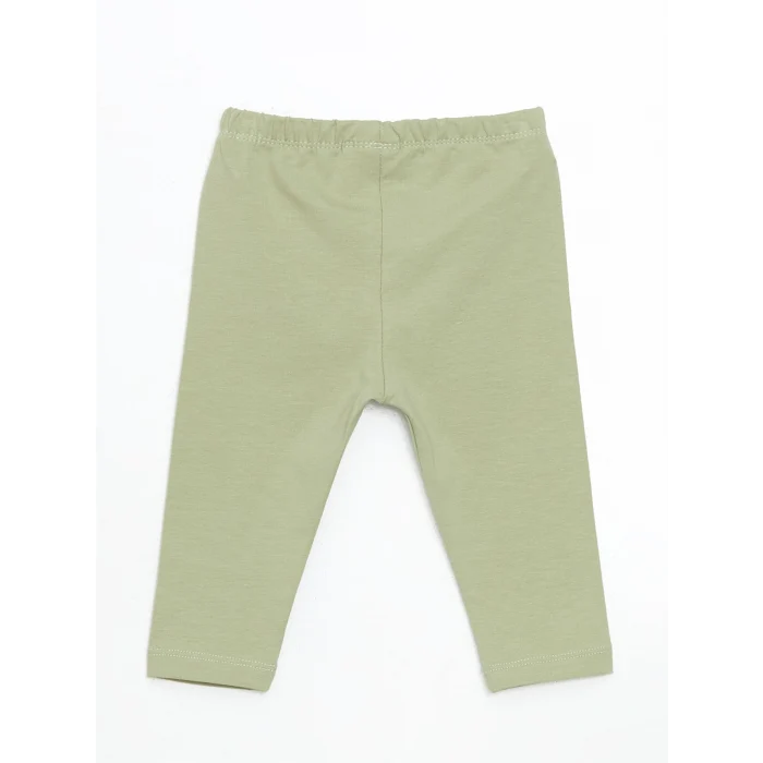 LCW baby YEŞİL Bisiklet Yaka Çiçekli Kız Çocuk Bluz ve Tayt 2li