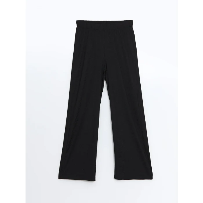 LCWAIKIKI Classic SİYAH Beli Lastikli Dokulu Kadın Pantolon