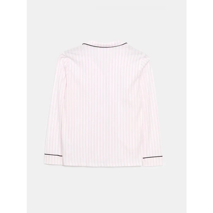 LCW DREAM EKRU Gömlek Yaka Nakışlı Kadın Pijama Takımı