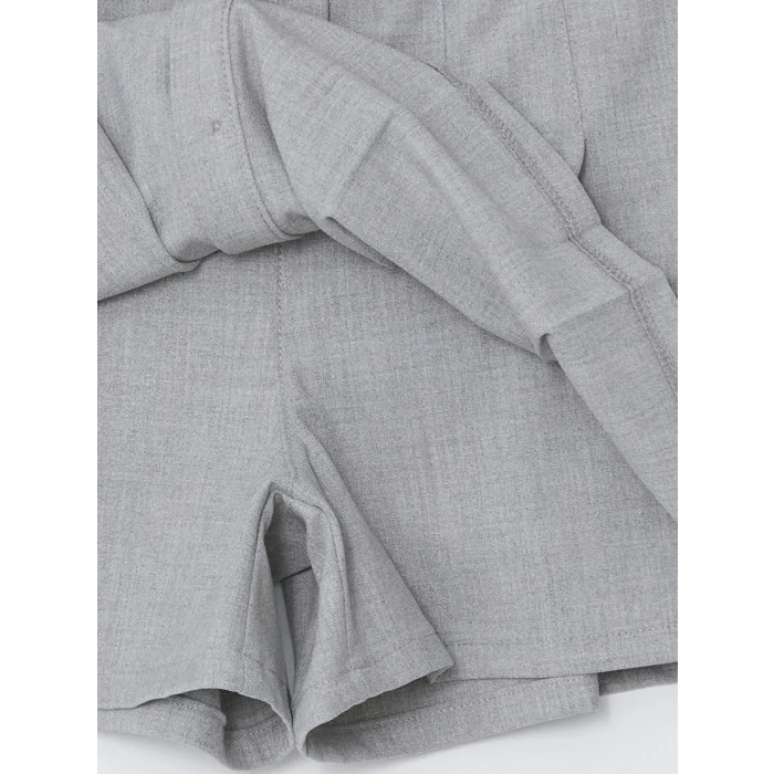 LCW Kids ANTRASİT Beli Lastikli Pileli Kız Çocuk Şort Etek