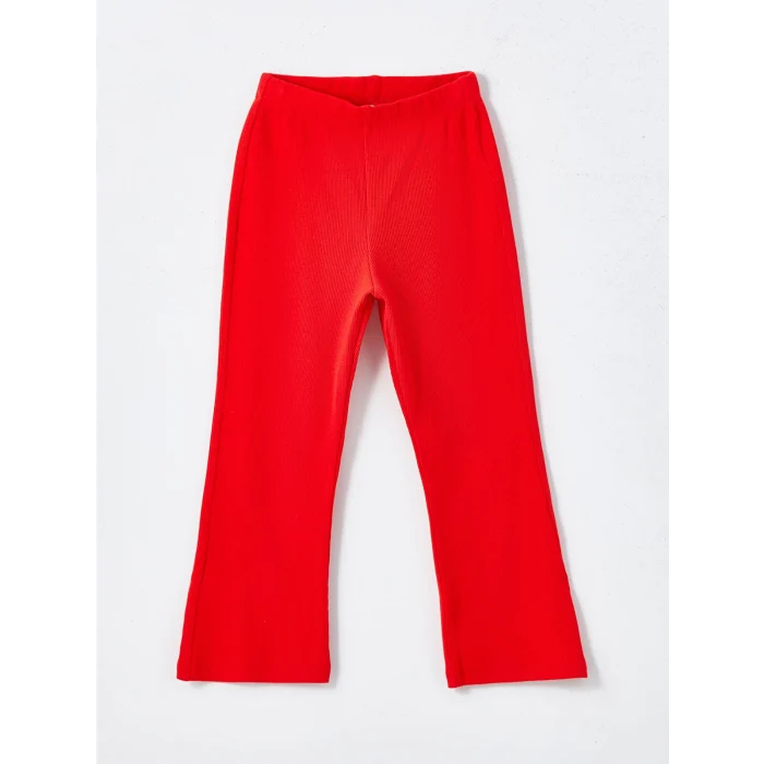 LCW Kids EKRU Bisiklet Yaka Baskılı Kız Çocuk Bluz ve Tayt Pantolon 2li