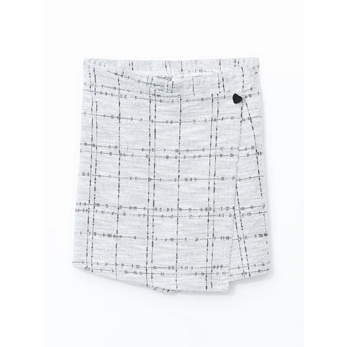 LCW Kids SİYAH Bisiklet Yaka Kız Çocuk Tişört ve Şort Etek