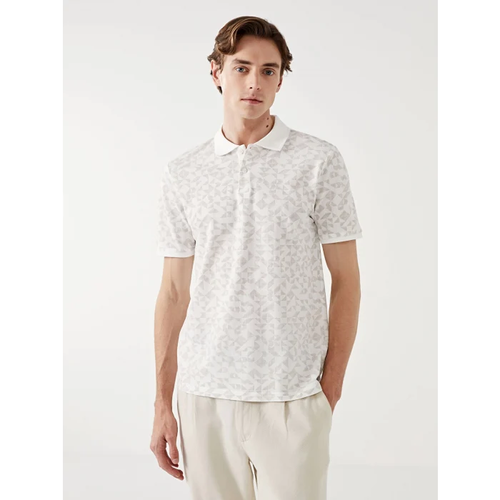 LCW Vision BEJ Polo Yaka Kısa Kollu Desenli Pike Erkek Tişört