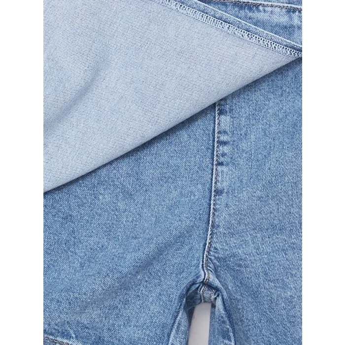 LCW Kids MAVİ Beli Lastikli Kız Çocuk Jean Şort Etek