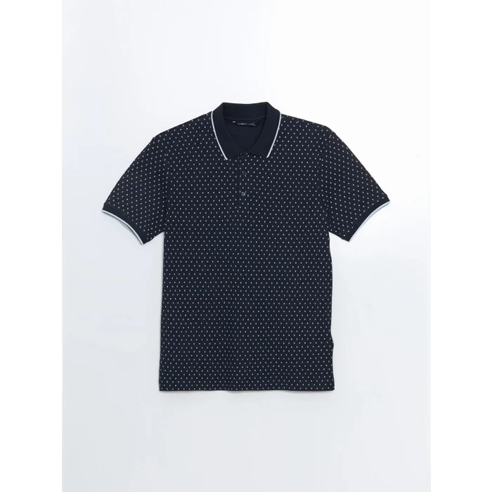 LCWAIKIKI Classic LACİVERT Polo Yaka Kısa Kollu Desenli Pike Erkek Tişört