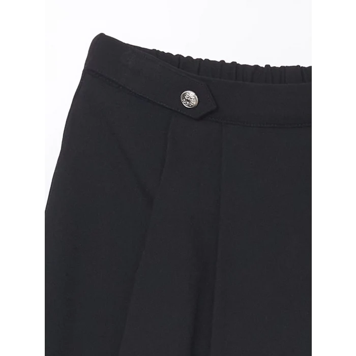 LCW Kids SİYAH Beli Lastikli Pileli Kız Çocuk Şort Etek