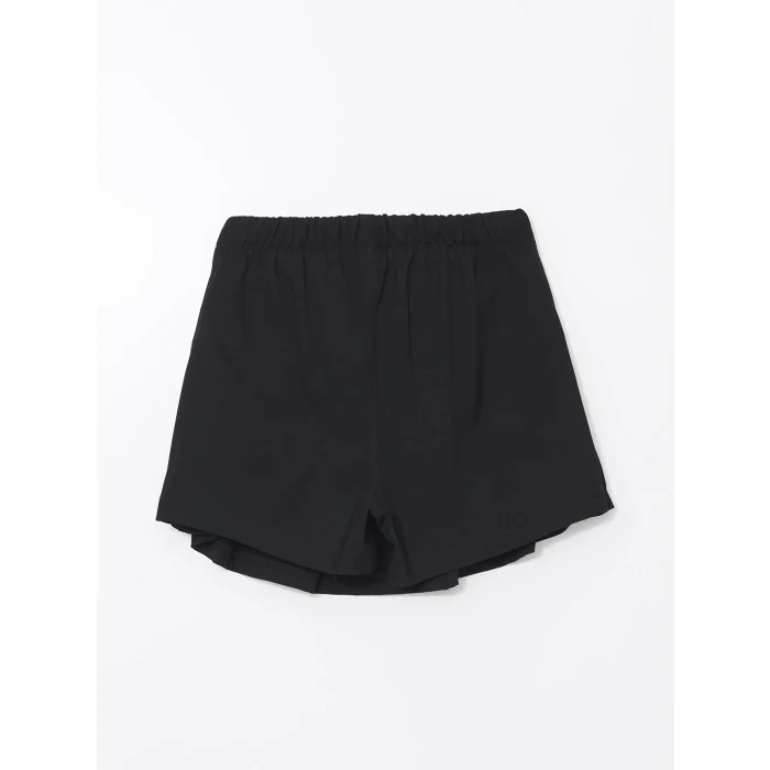 LCW Kids SİYAH Beli Lastikli Pileli Kız Çocuk Şort Etek