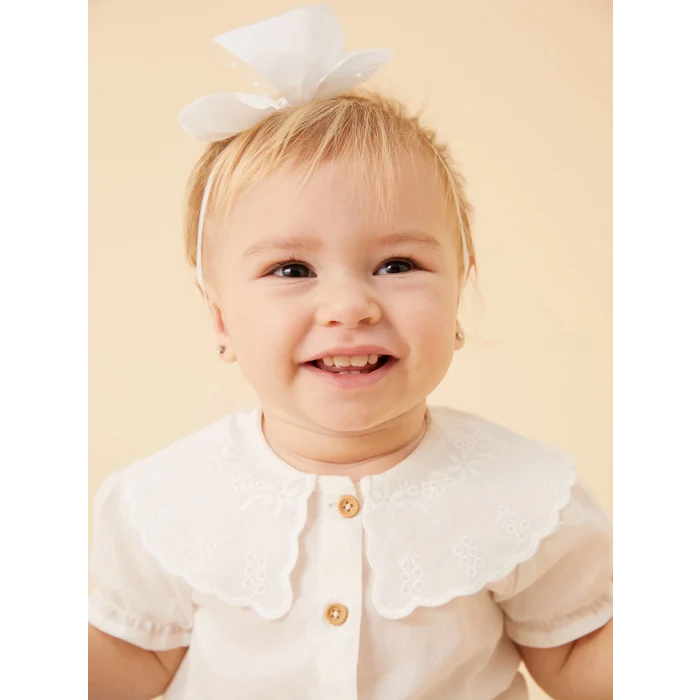 LCW baby EKRU Bisiklet Yaka Kız Bebek Basic Bluz ve Pantolon 2li