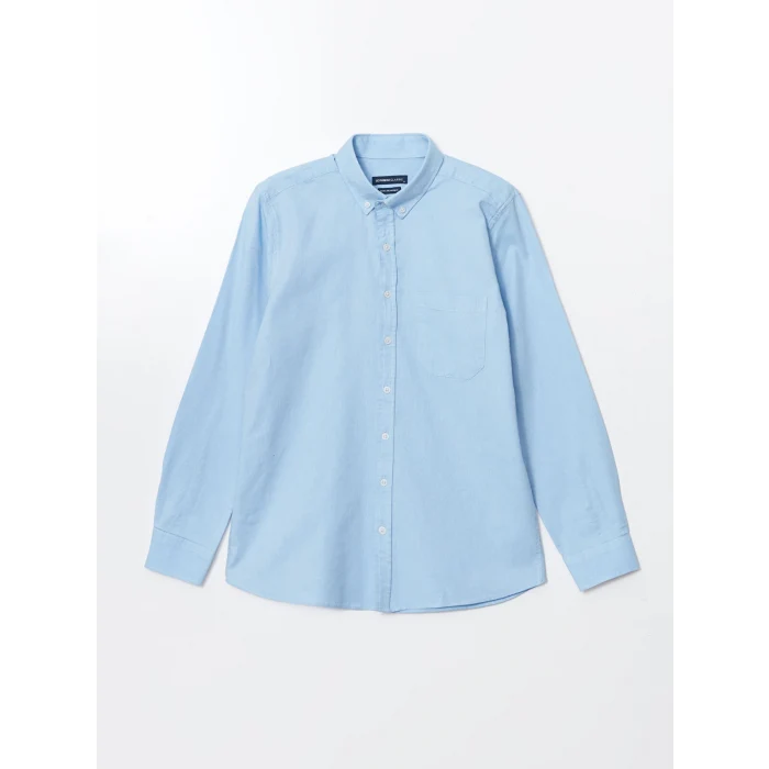 LCWAIKIKI Classic MAVİ Regular Fit Uzun Kollu Oxford Erkek Gömlek