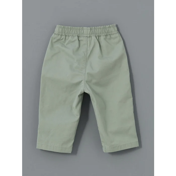 LCW baby EKRU Baskılı Erkek Bebek Gömlek ve Pantolon 2li