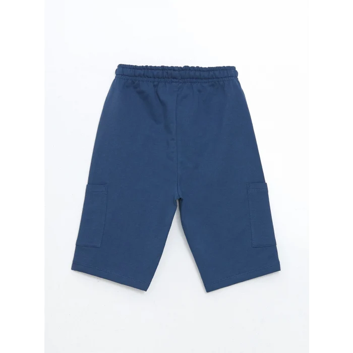 LCW baby BEJ Bisiklet Yaka Baskılı Erkek Bebek Tişört ve Şort 2li