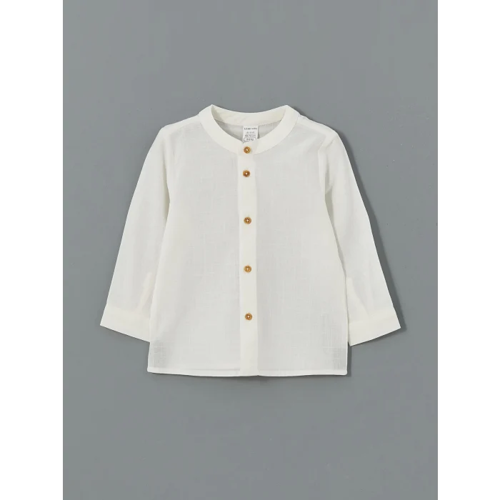 LCW baby EKRU Hakim Yaka Erkek Bebek Gömlek ve Pantolon 2li