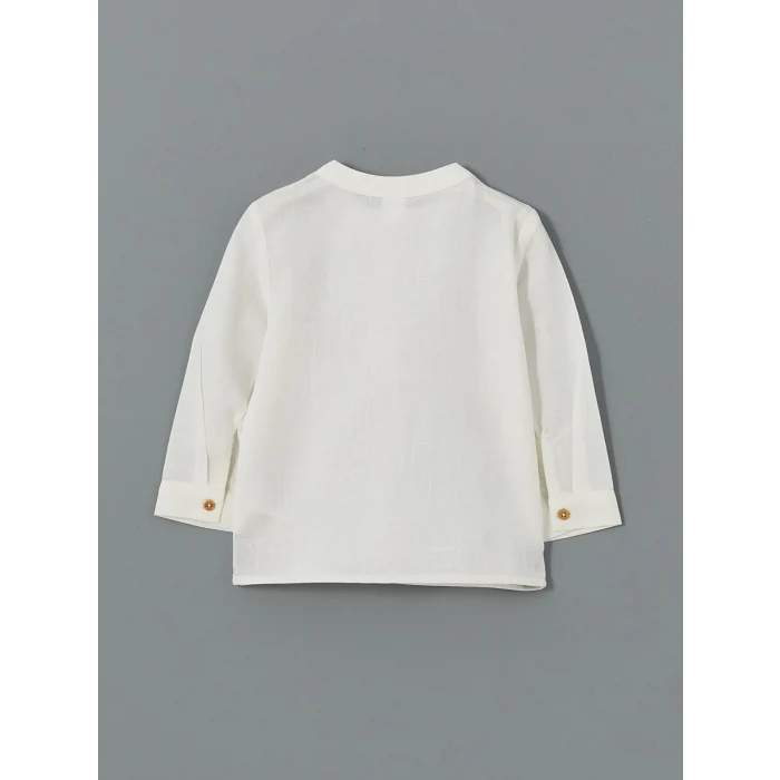 LCW baby EKRU Hakim Yaka Erkek Bebek Gömlek ve Pantolon 2li