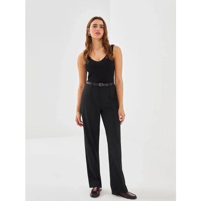 LCW Vision SİYAH Dar Fit Geniş Paça Kadın Pantolon