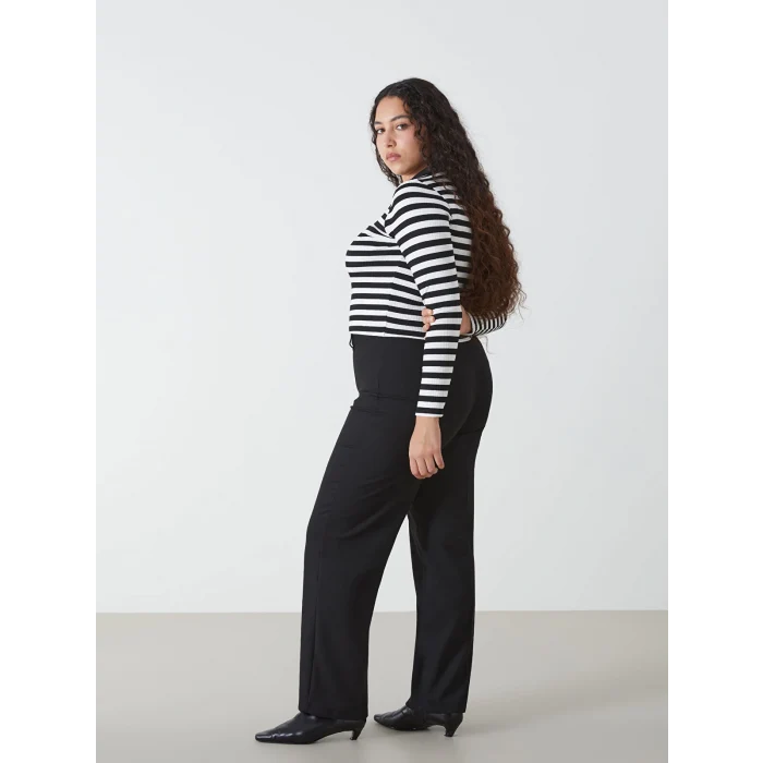 LCW Vision SİYAH Dar Fit Geniş Paça Kadın Pantolon