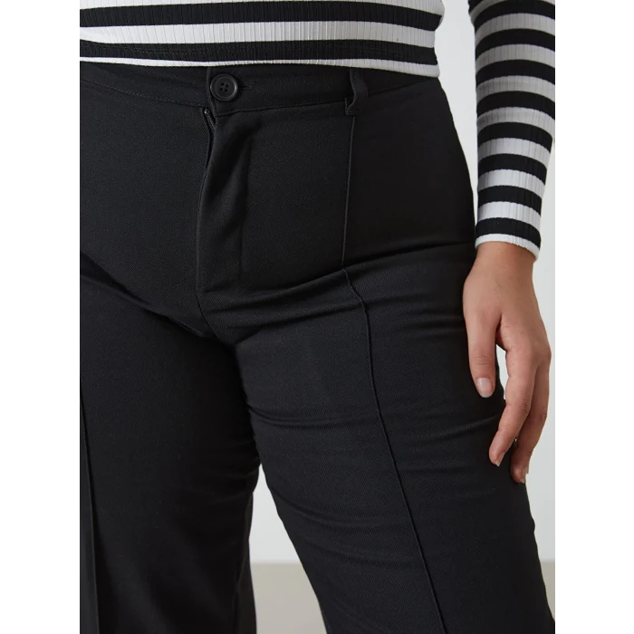 LCW Vision SİYAH Dar Fit Geniş Paça Kadın Pantolon