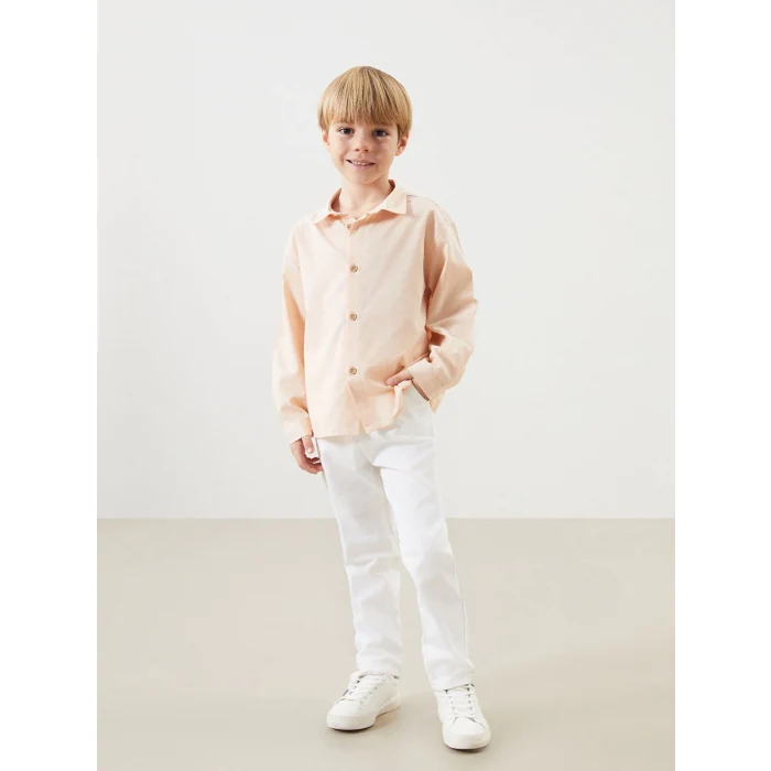 LCW Kids PEMBE Basic Erkek Çocuk Gömlek ve Pantolon 2li