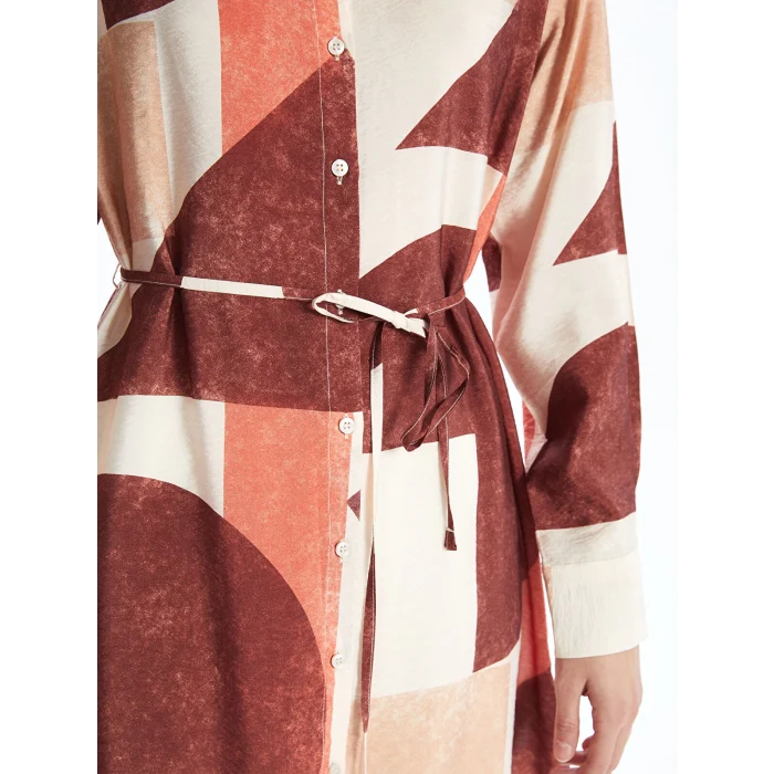 LCWAIKIKI Classic TURUNCU Desenli Kadın Gömlek Tunik