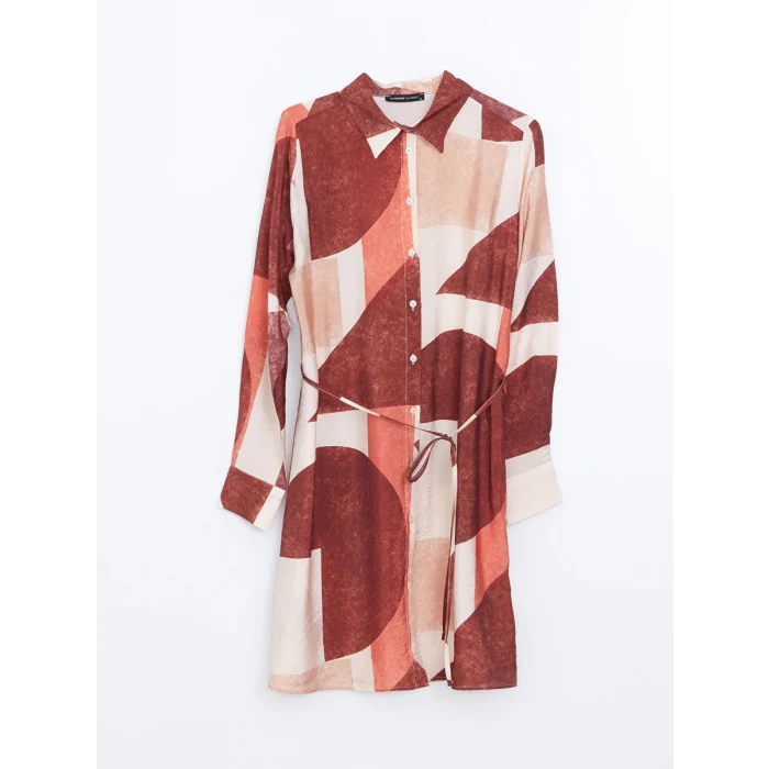 LCWAIKIKI Classic TURUNCU Desenli Kadın Gömlek Tunik