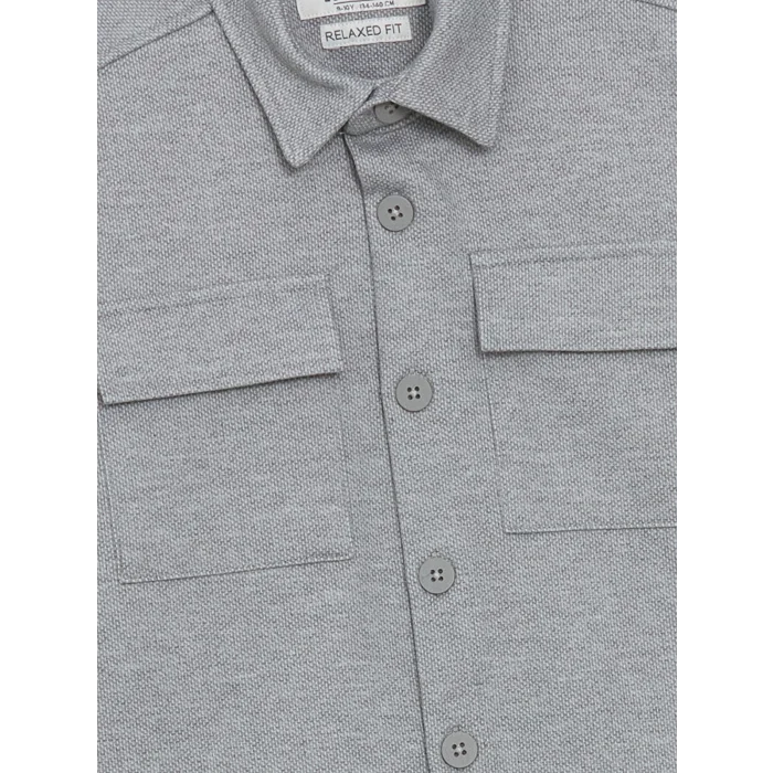 LCW Vision GRİ Uzun Kollu Dokulu Erkek Çocuk Gömlek