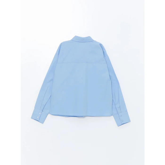 LCW Vision MAVİ Poplin Kadın Gömlek