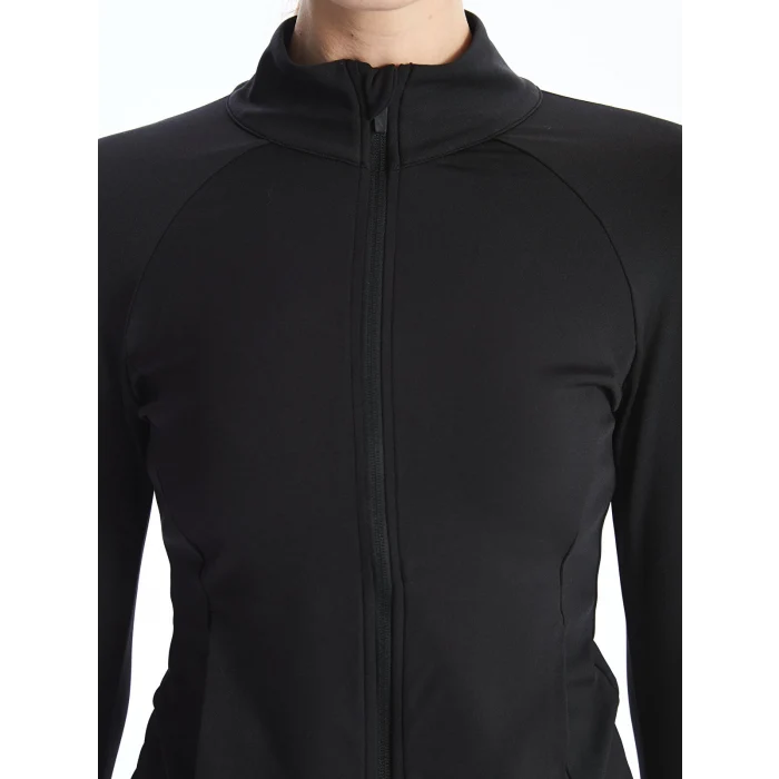 XSIDE ACTIVE SİYAH Kadın Dik Yaka Düz Fermuarlı Sweatshirt