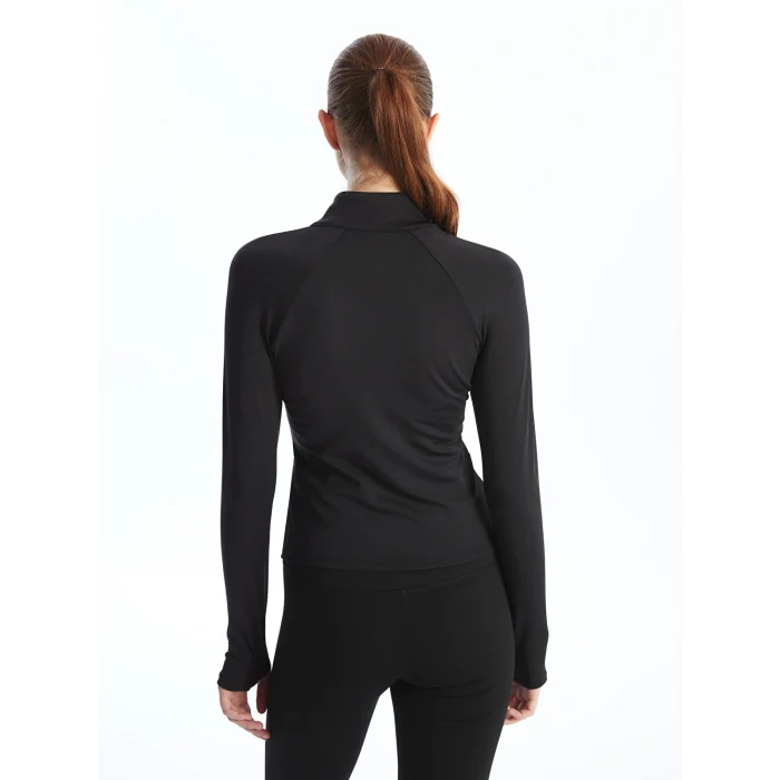 XSIDE ACTIVE SİYAH Kadın Dik Yaka Düz Fermuarlı Sweatshirt