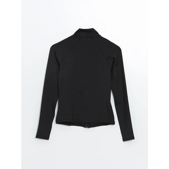 XSIDE ACTIVE SİYAH Kadın Dik Yaka Düz Fermuarlı Sweatshirt