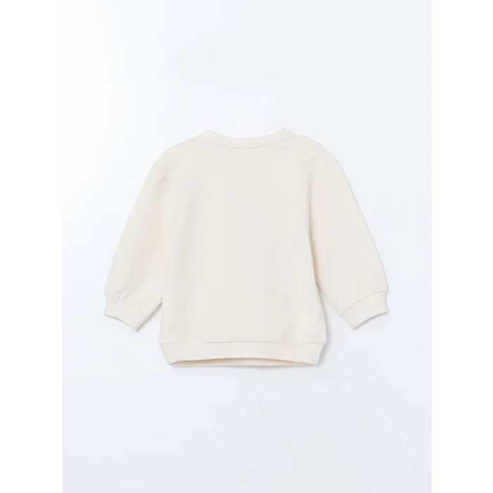 LCW baby EKRU Bisiklet Yaka Baskılı Erkek Bebek Sweatshirt ve Eşofman Alt 2li