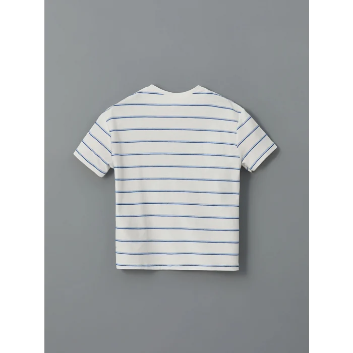 LCW Kids EKRU Çizgili Erkek Çocuk Tişört ve Pantolon 2li
