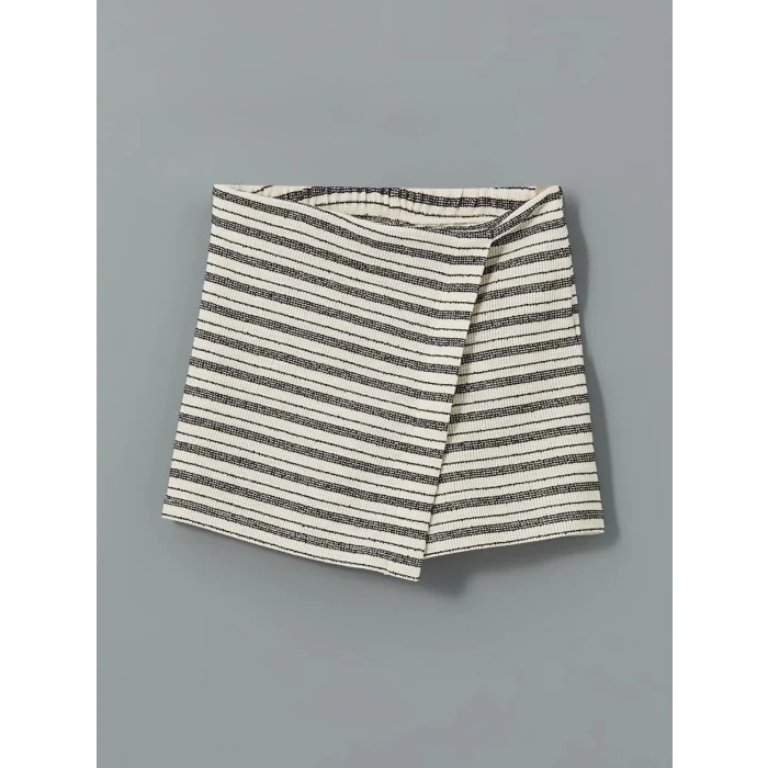 LCW Kids EKRU Bisiklet Yaka Kız Çocuk Tişört ve Şort Etek